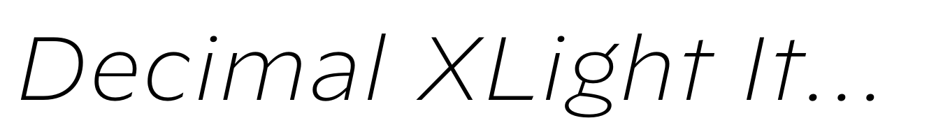 Decimal XLight Italic